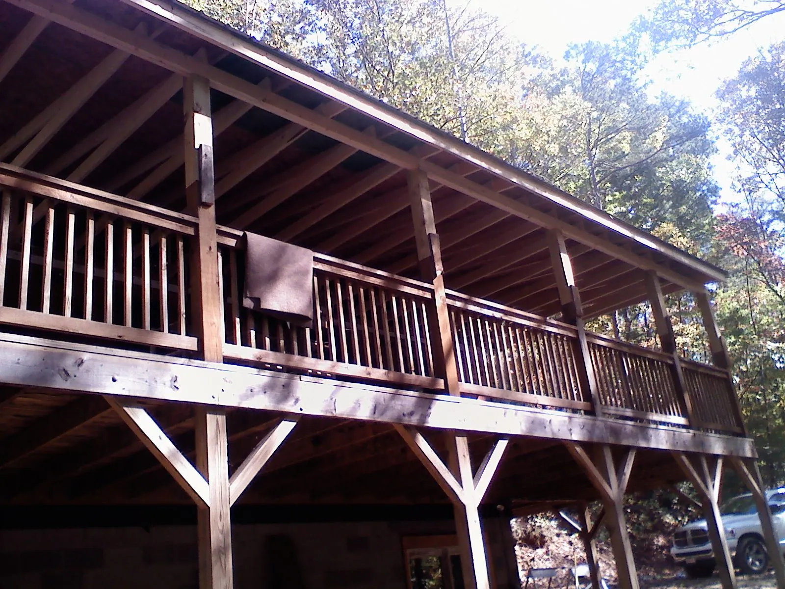 Timber framing under a new elevated porch and deck — Roof Leak Repair in Stinson Beach by Roofing Brothers